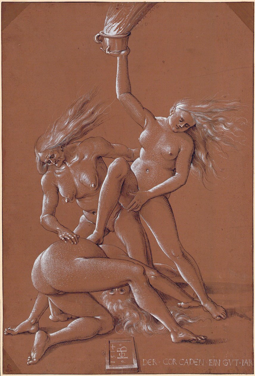 Neujahrsgruß mit drei Hexen von Hans Baldung Grien