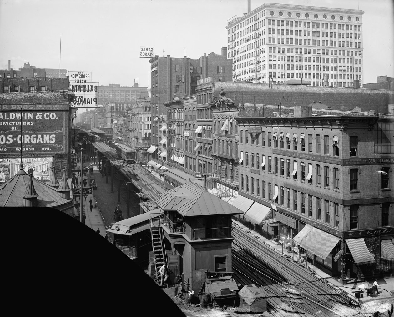 Hochbahn, Wabash Avenue, Chicago, Illinois, ca. 1900-10 von Hans Behm