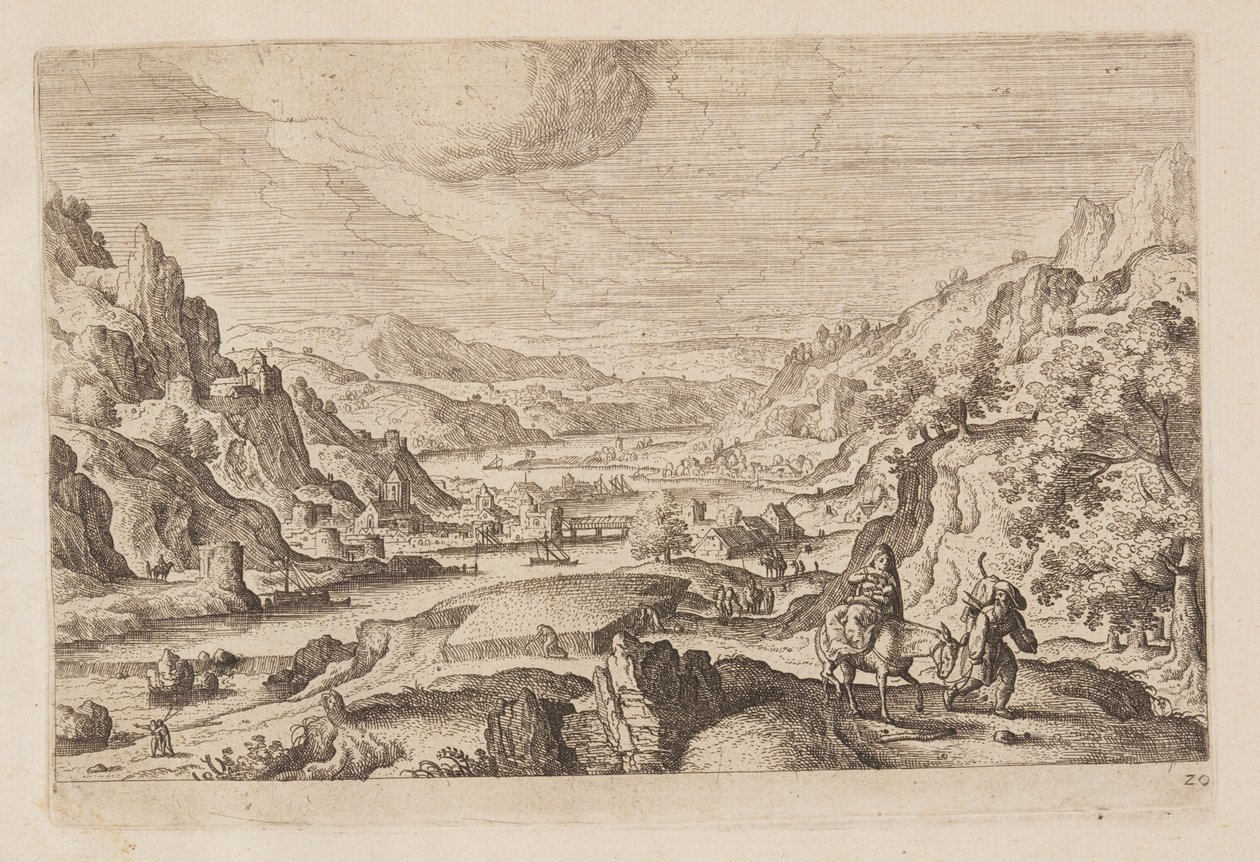 Tafel 20, aus Landschaften mit Szenen aus dem Alten und Neuen Testament und Ovids Metamorphosen von Hans Bol