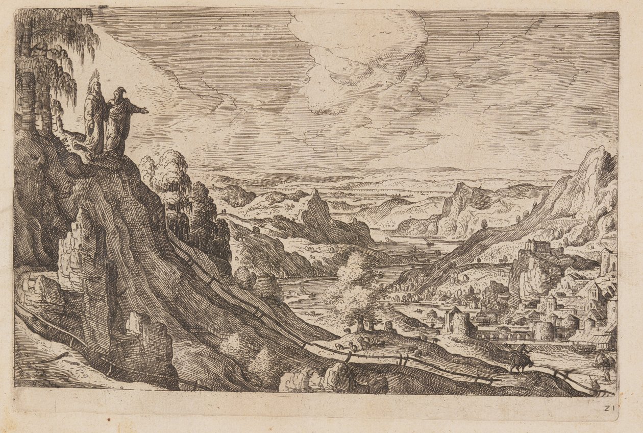 Tafel 21, aus Landschaften mit Szenen aus dem Alten und Neuen Testament und Ovids Metamorphosen von Hans Bol