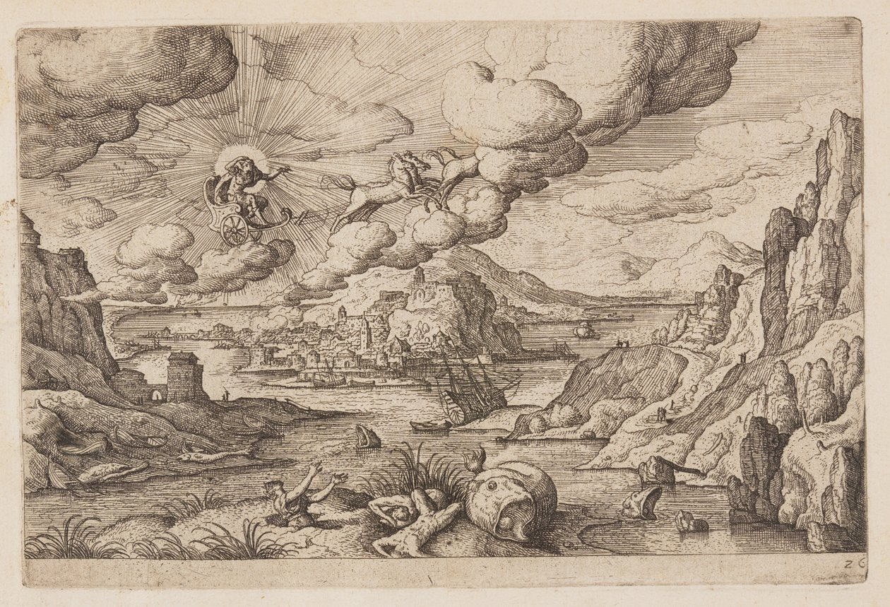 Tafel 26, aus Landschaften mit Szenen aus dem Alten und Neuen Testament und Ovids Metamorphosen von Hans Bol