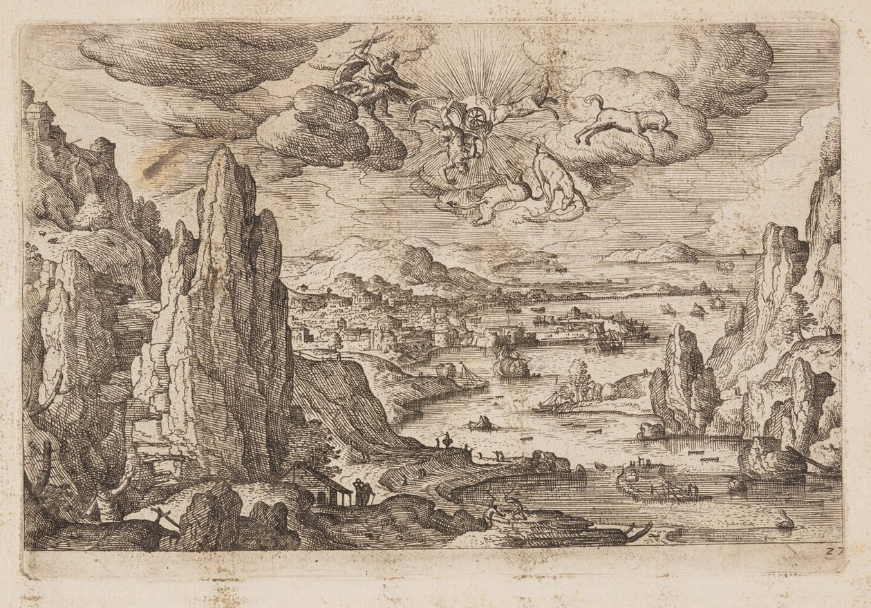 Tafel 27, aus Landschaften mit Szenen aus dem Alten und Neuen Testament und Ovids Metamorphosen von Hans Bol