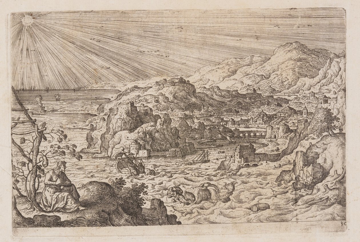 Tafel 30, aus Landschaften mit Szenen aus dem Alten und Neuen Testament und Ovids Metamorphosen von Hans Bol