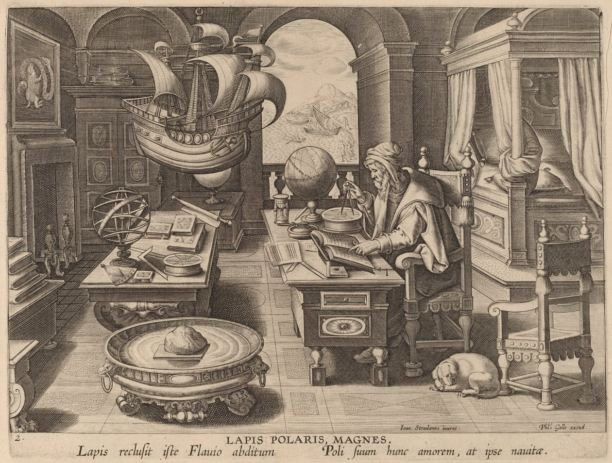 Der Magnet von Hans Collaert the Younger after Jan van der Straet