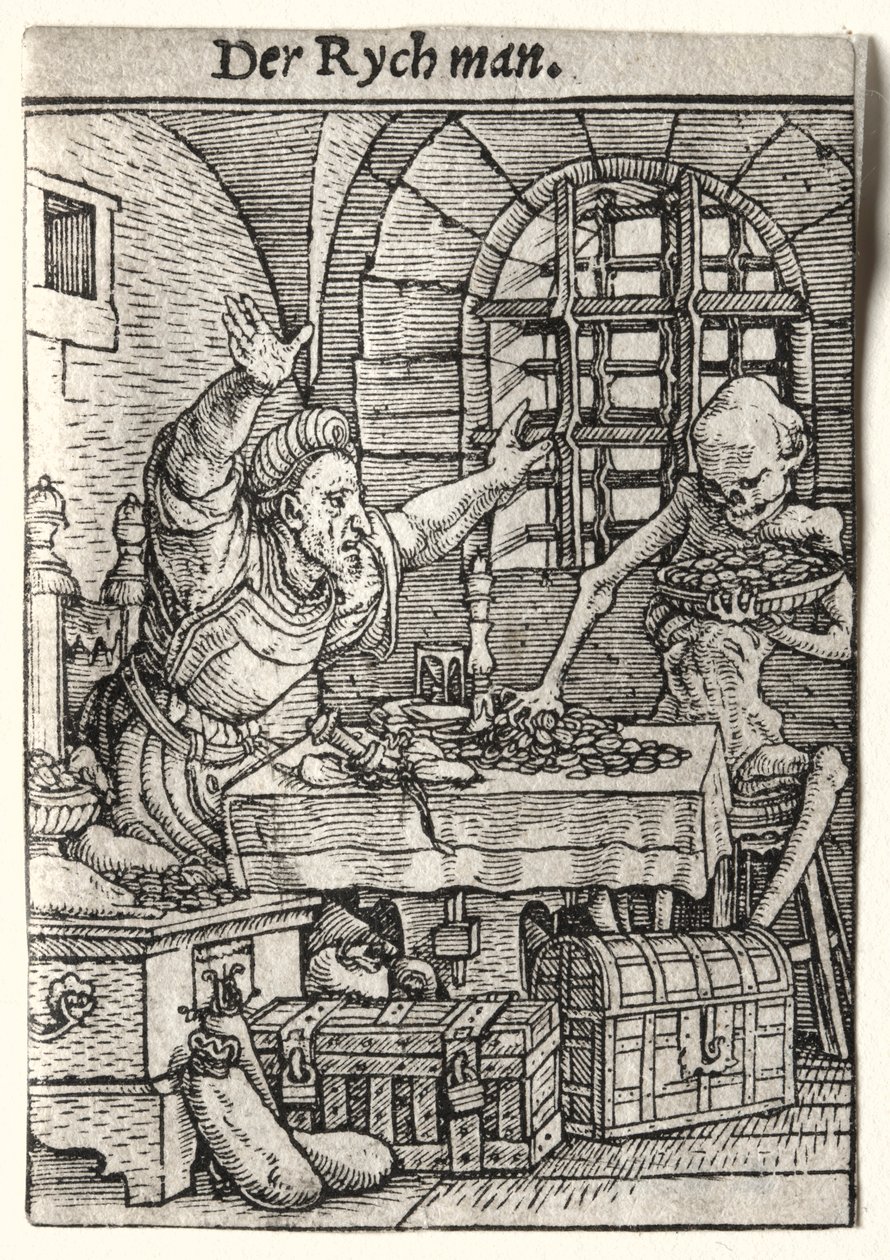 Totentanz: Der Geizhals, ca. 1526 von Hans Holbein
