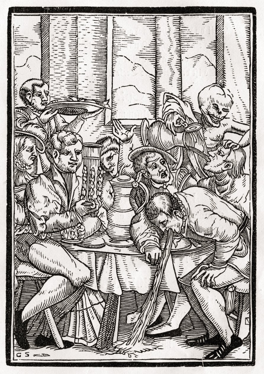 Der Tod holt den Trunkenbold, graviert von Georg Scharffenberg, aus 