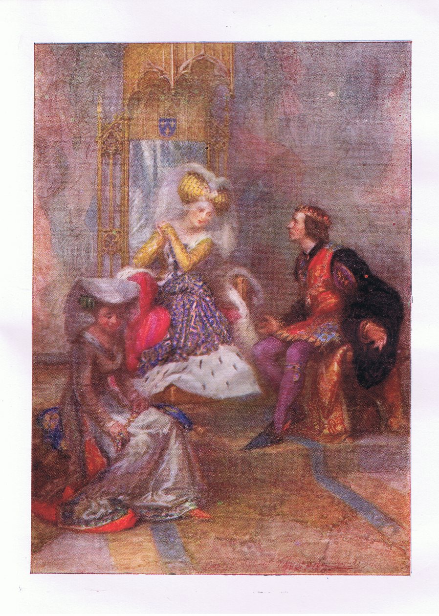 Und was sagst du dann zu meiner Liebe? (König Heinrich V), aus Die vollständigen Werke von Shakespeare, veröffentlicht von George Harrap & Co Ltd, 1920er Jahre von Hans Holbein der Jüngere