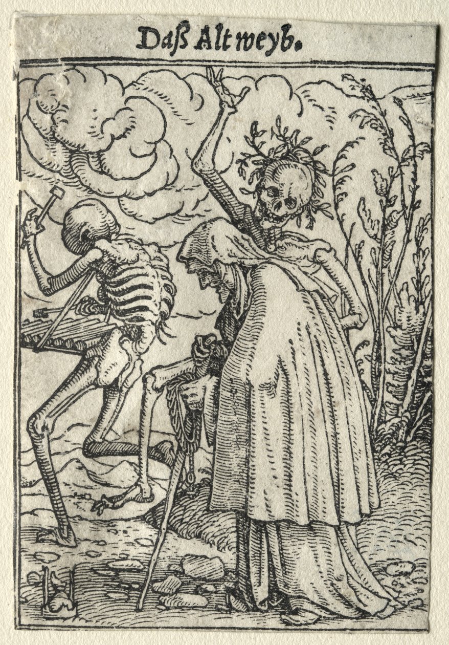 Totentanz: Die alte Frau von Hans Holbein the Younger