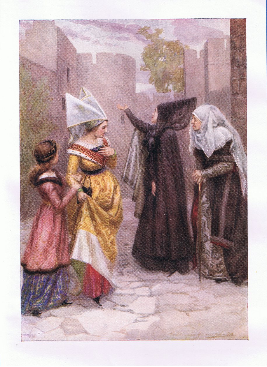 Erbarmen Sie sich, alte Steine, jener zarten Kinder, die der Neid in Ihren Mauern verschlungen hat (König Richard III), aus Die vollständigen Werke von Shakespeare, veröffentlicht von George Harrap & Co Ltd, 1920er Jahre von Hans Holbein der Jüngere