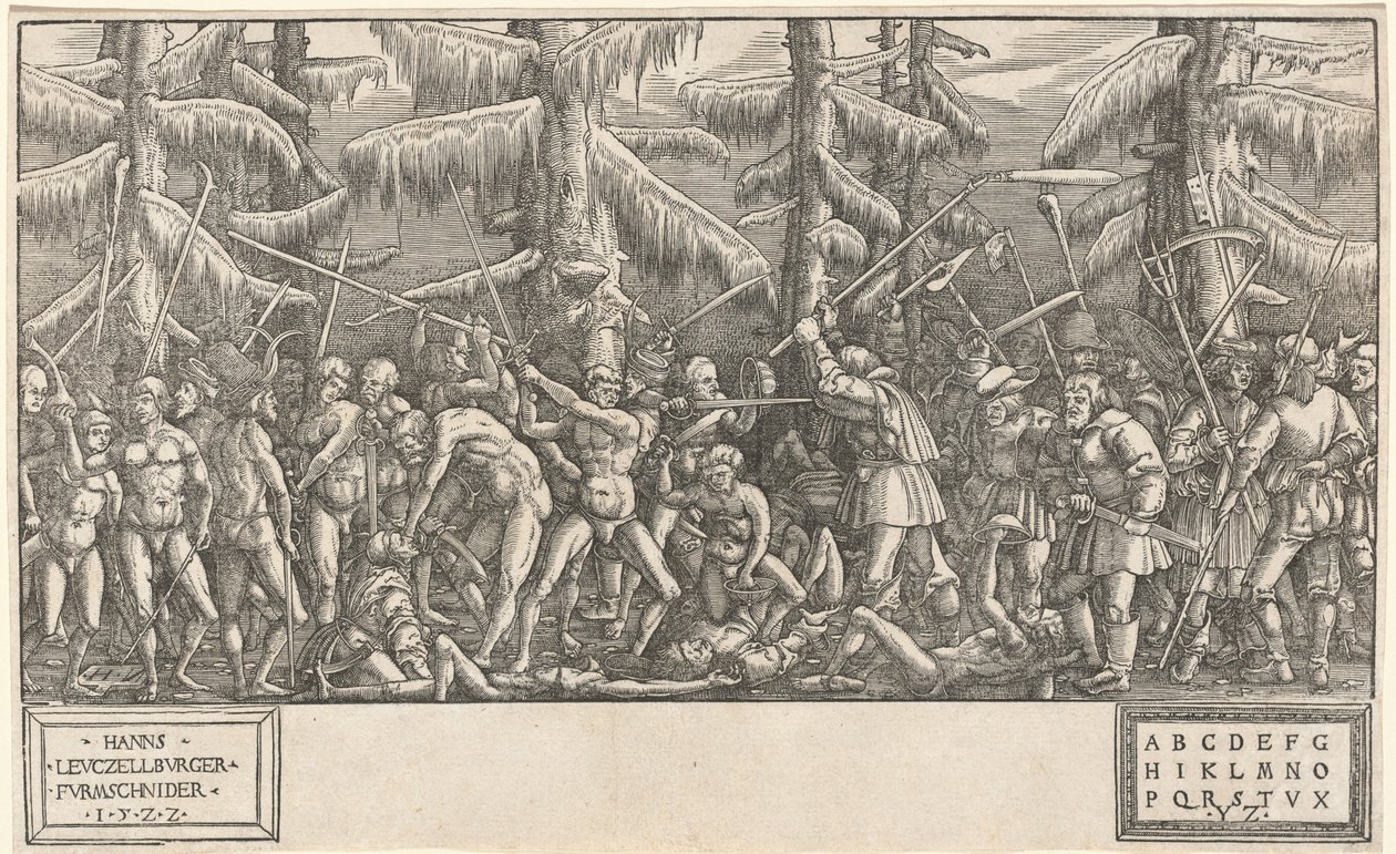 Schlacht der nackten Männer und Bauern von Hans Lützelburger, after Master NH