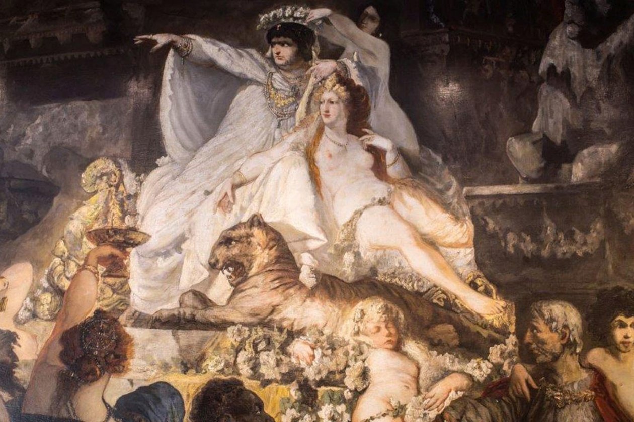 Nero beim Brand von Rom von Hans Makart