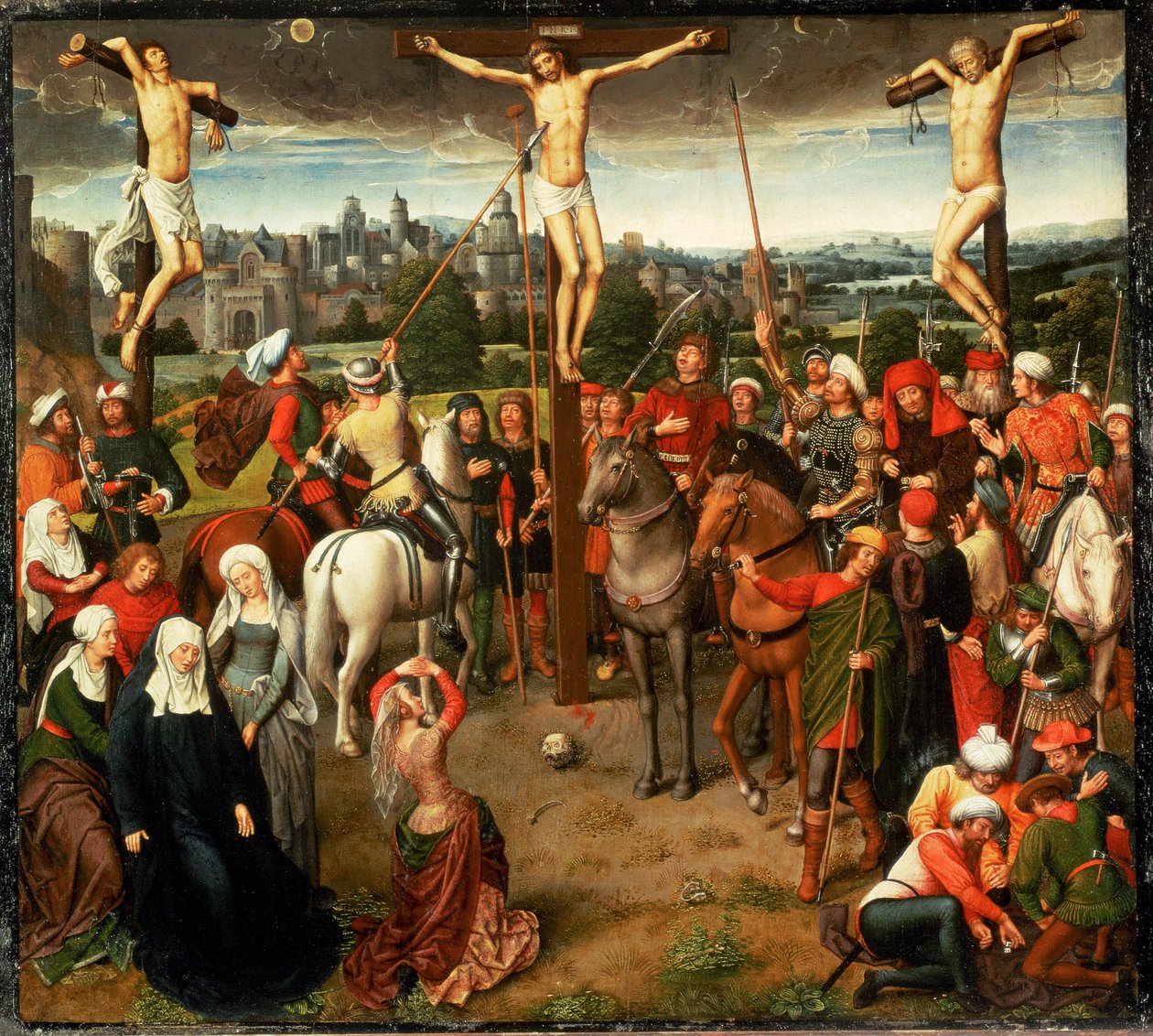 Kreuzigung. Mittelstück eines Triptychons von Hans Memling