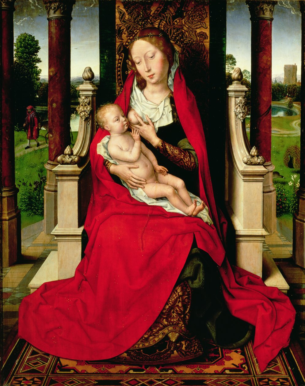 Madonna und Kind auf dem Thron, ca. 1492-94 von Hans Memling