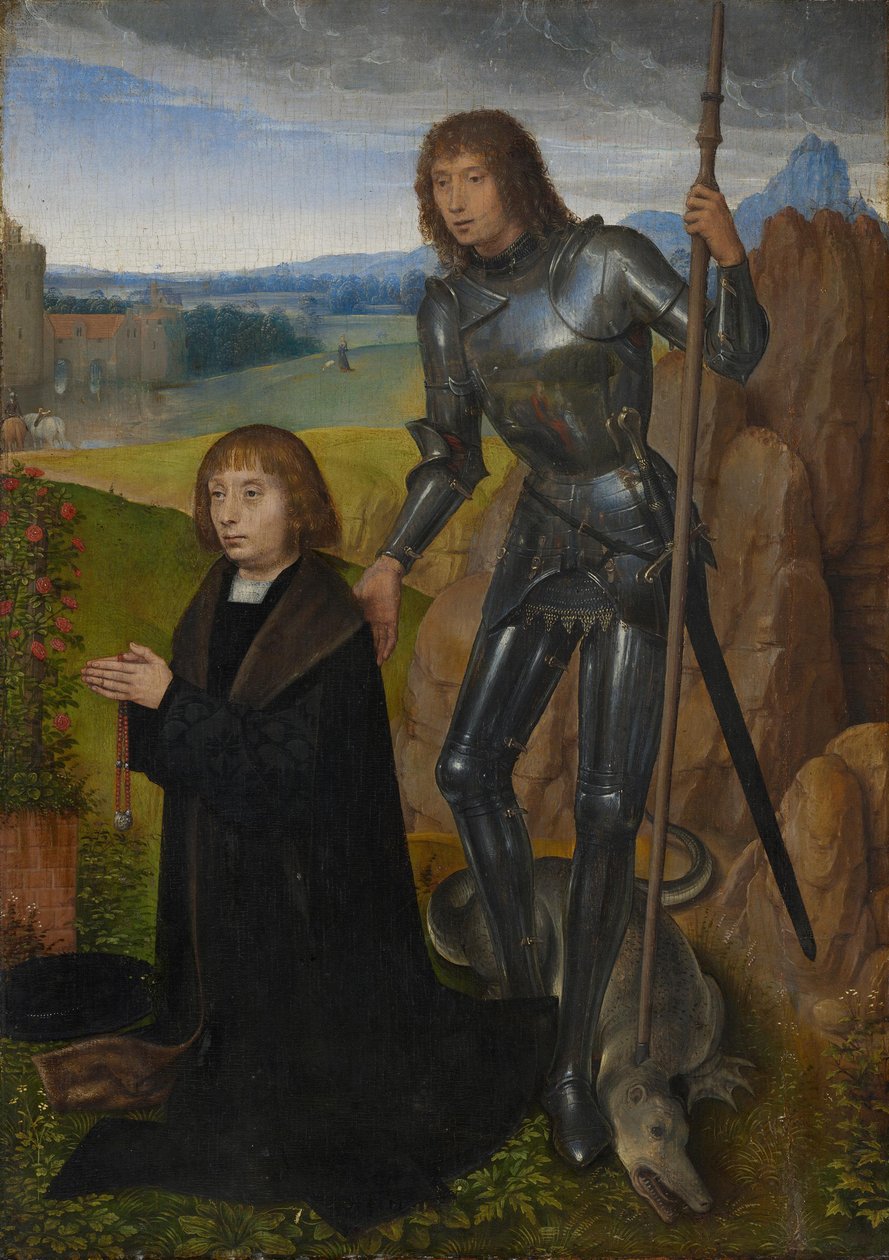 Tafel eines Diptychons: Der hl. Georg mit Stifter von Hans Memling
