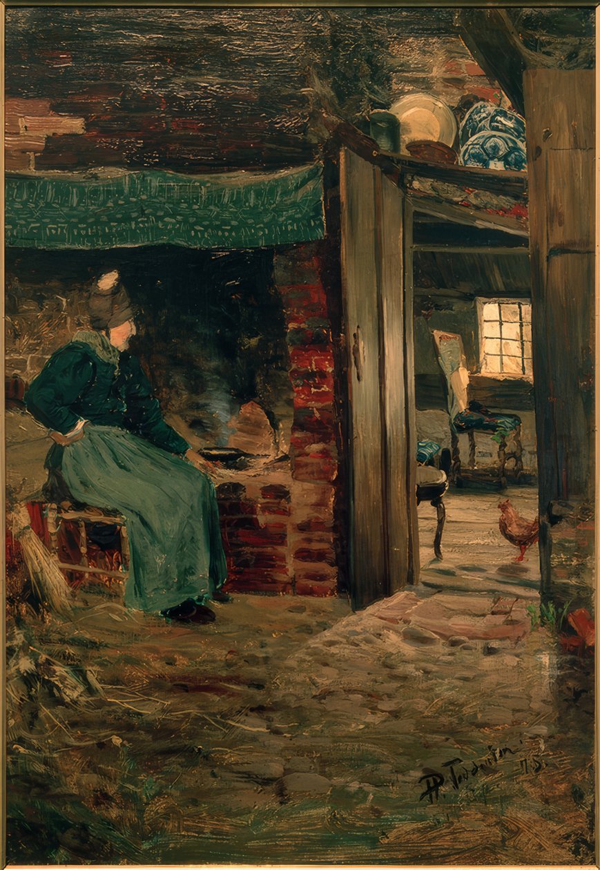 Die alte Sösk am Herd, Klockries von Hans Peter Feddersen der Jüngere