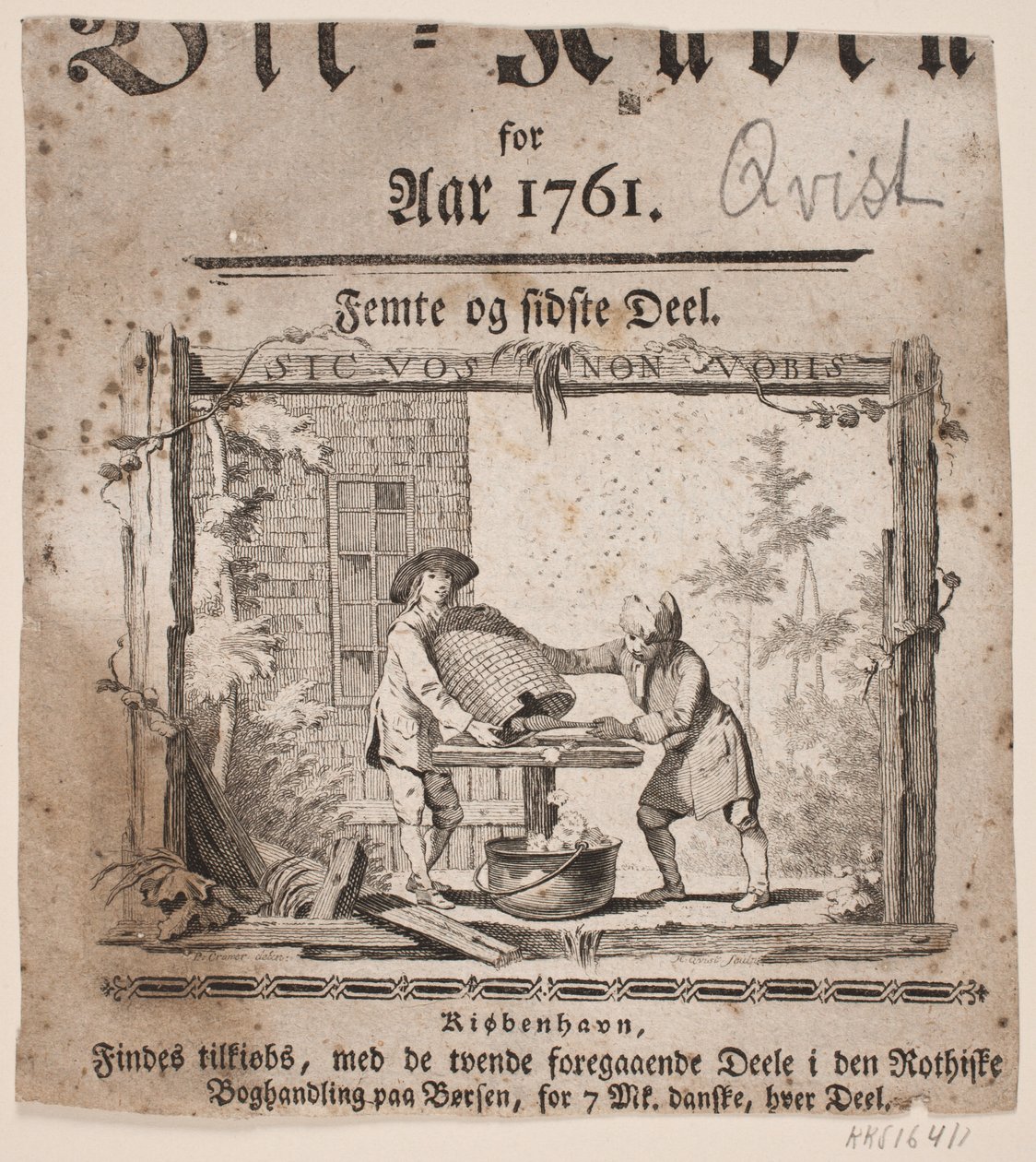 Titelvignette zu "Bii-Kuben für das Jahr 1761", V Teil von Hans Quist
