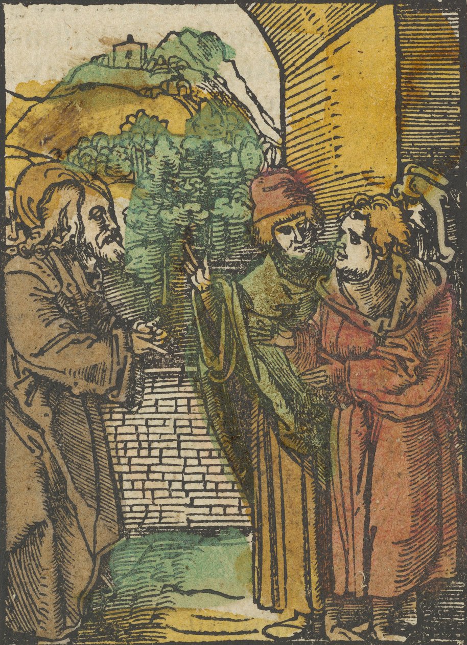 Christus und die Pharisäer, aus Das Plenarium (1517) von Hans Schäufelein the Elder