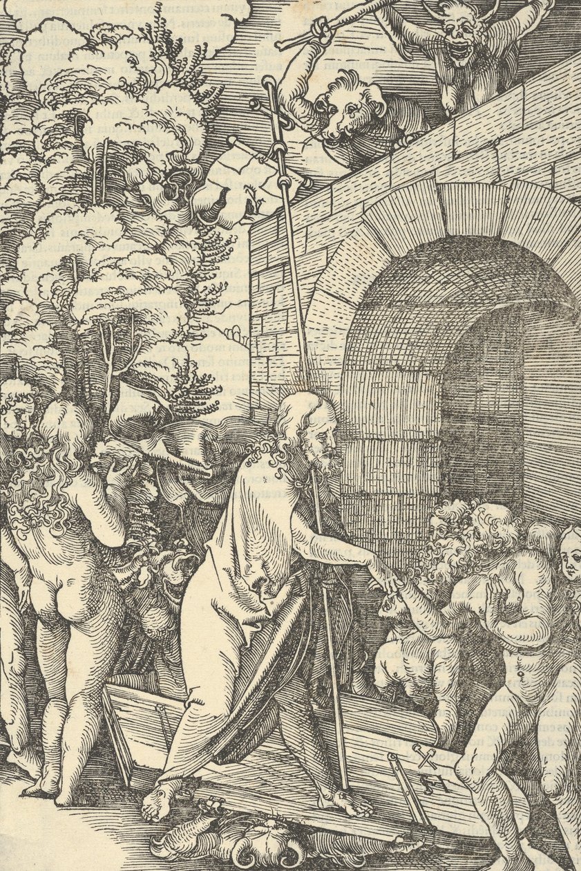 Christus in der Vorhölle, aus Speculum passionis domini nostri Ihesu Christi, 1507 von Hans Schäufelein the Elder