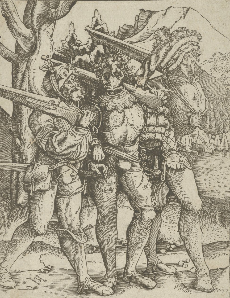 Drei Soldaten mit Musketen, ca. 1511-15 von Hans Schäufelein the Elder