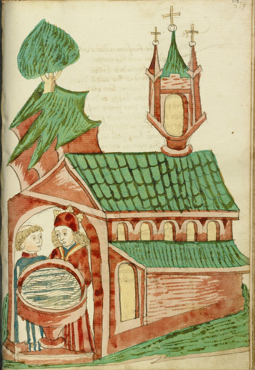 Josaphat und ein Priester nahe einer Taufkirche von Hans Schilling