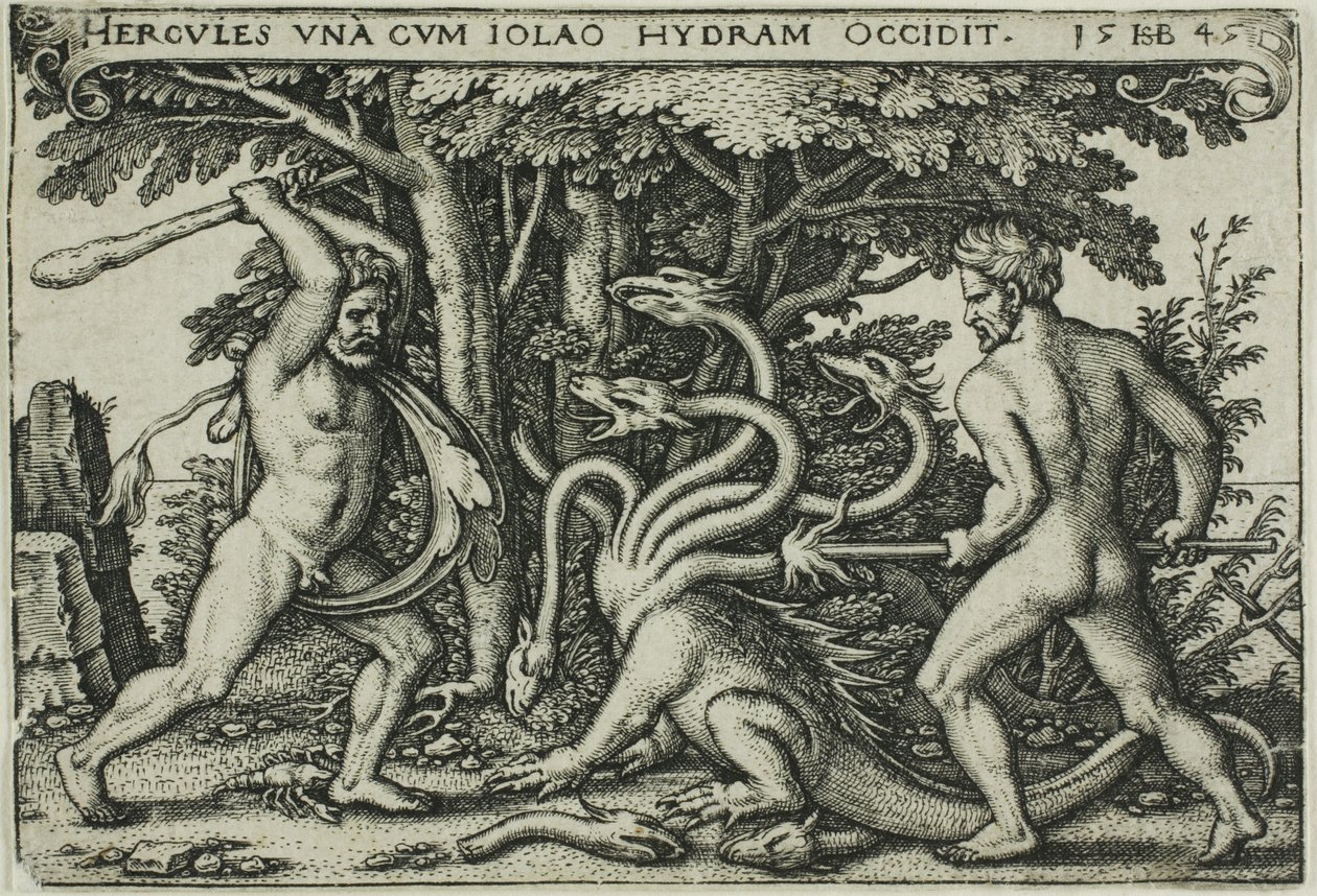 Herkules und die Hydra, aus Die Arbeiten des Herkules von Hans Sebald Beham