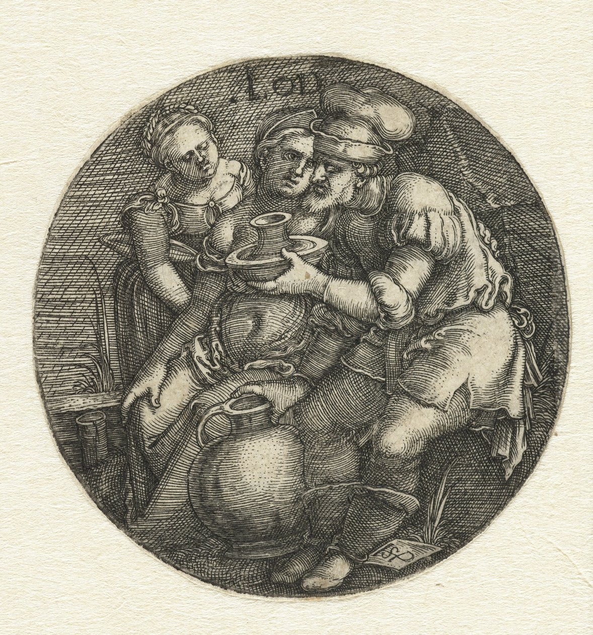 Lot und seine Töchter von Hans Sebald Beham