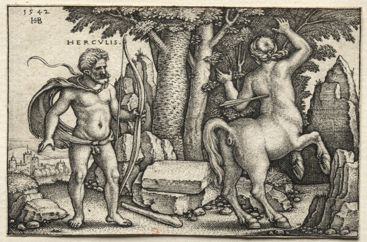 Herkules erschießt Nessus von Hans Sebald Beham