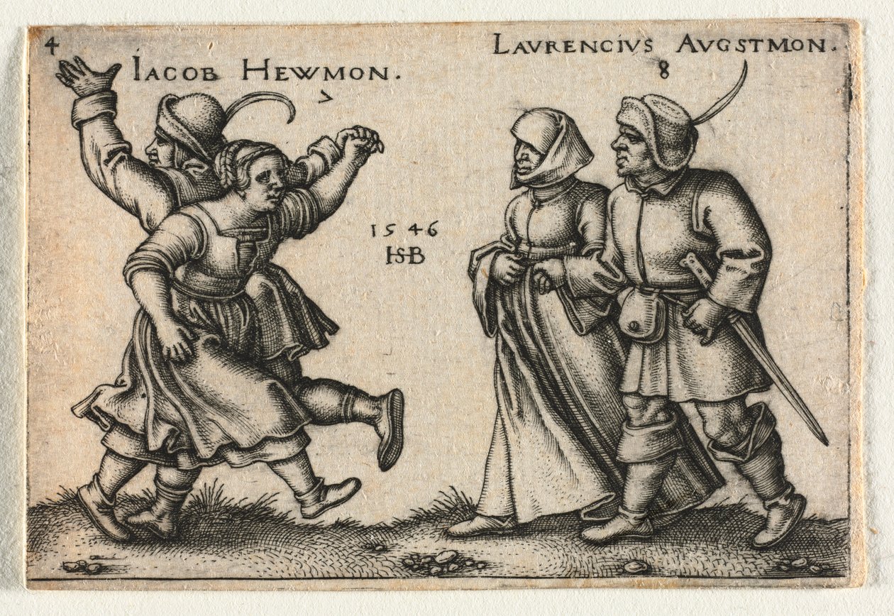 Die Bauernhochzeit oder die zwölf Monate: 7 Jacob Hewmon 8-Laurencius Augstmon von Hans Sebald Beham