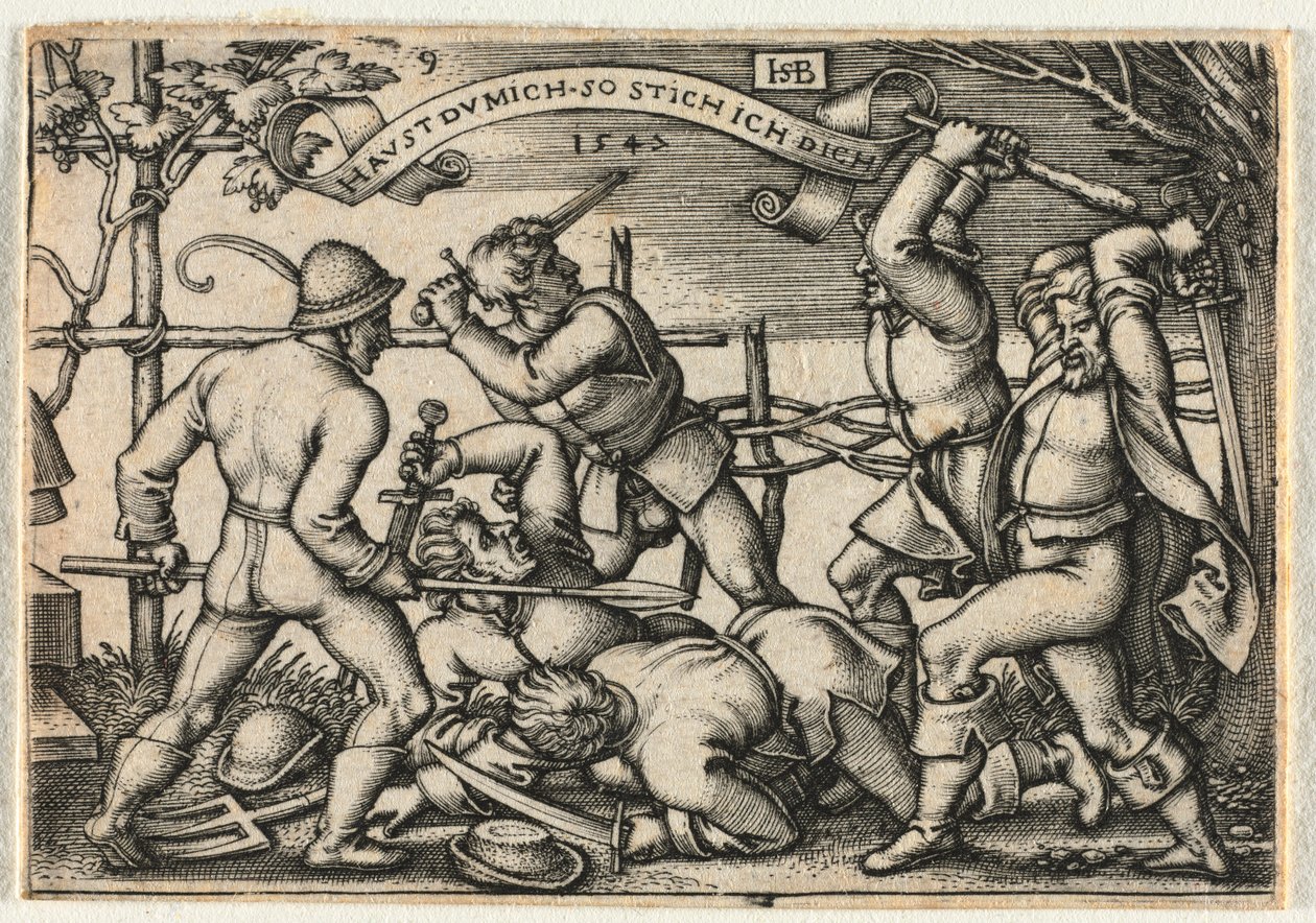 Die Bauernhochzeit oder die zwölf Monate: Nr. 9, 1547 von Hans Sebald Beham