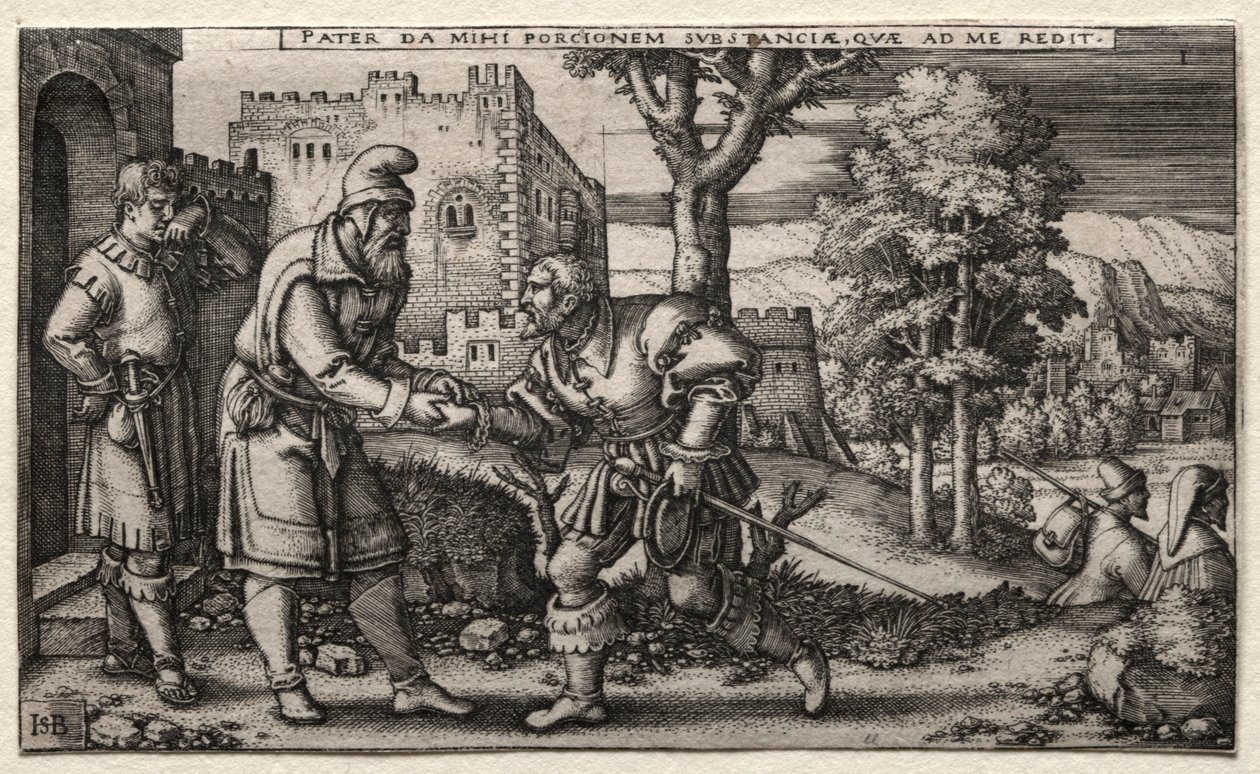 Der verlorene Sohn: Abreise des verlorenen Sohnes von Hans Sebald Beham