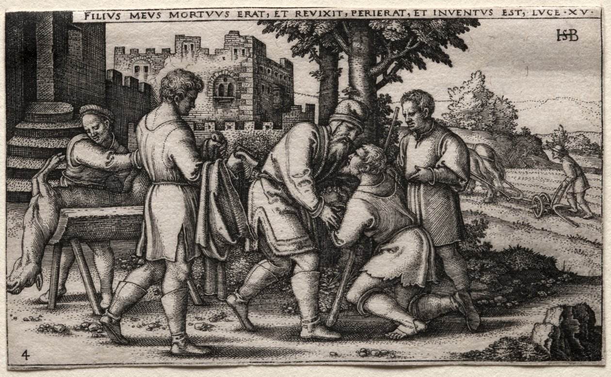 Der verlorene Sohn: Rückkehr des verlorenen Sohnes von Hans Sebald Beham