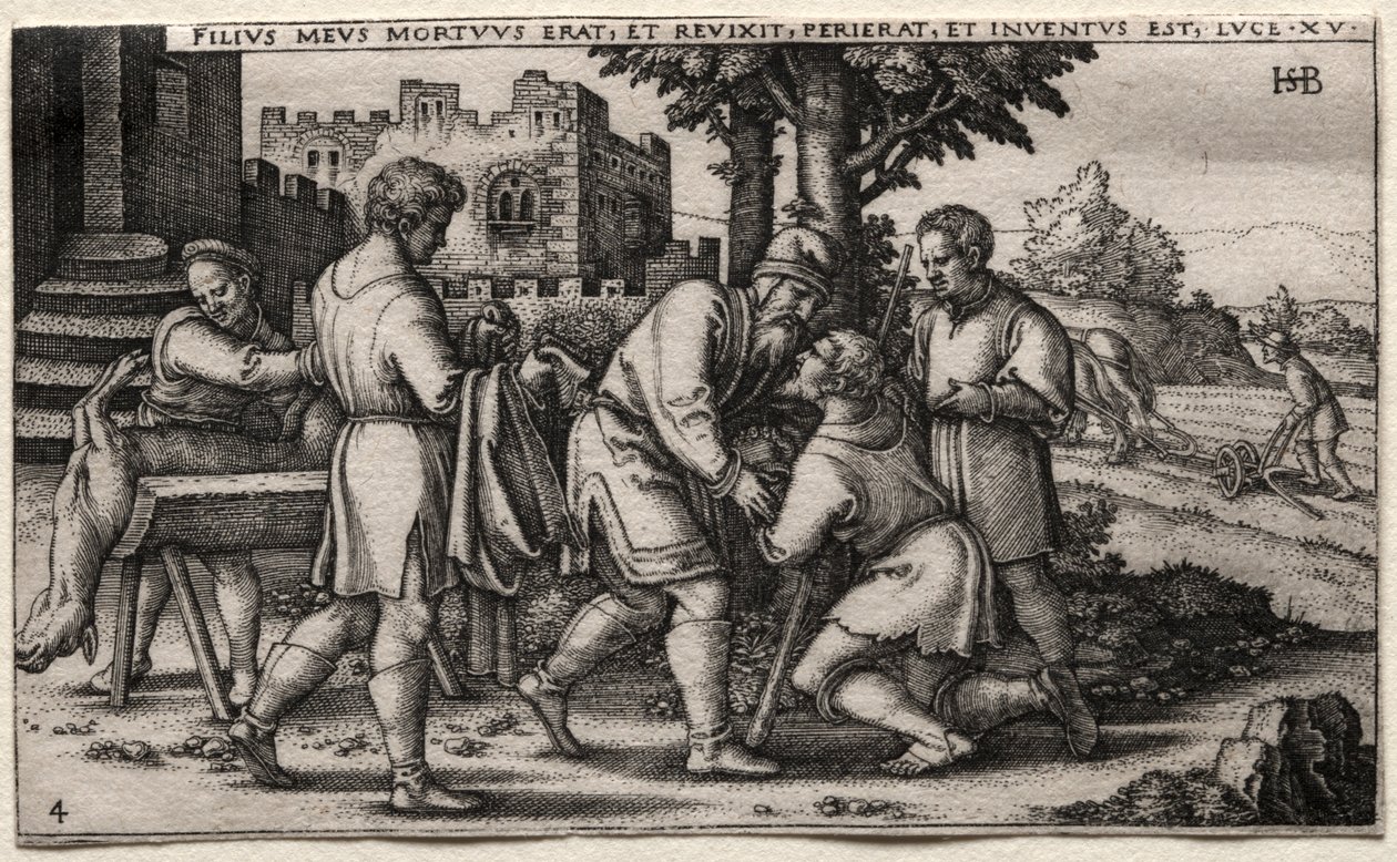 Der verlorene Sohn: Rückkehr des verlorenen Sohnes von Hans Sebald Beham