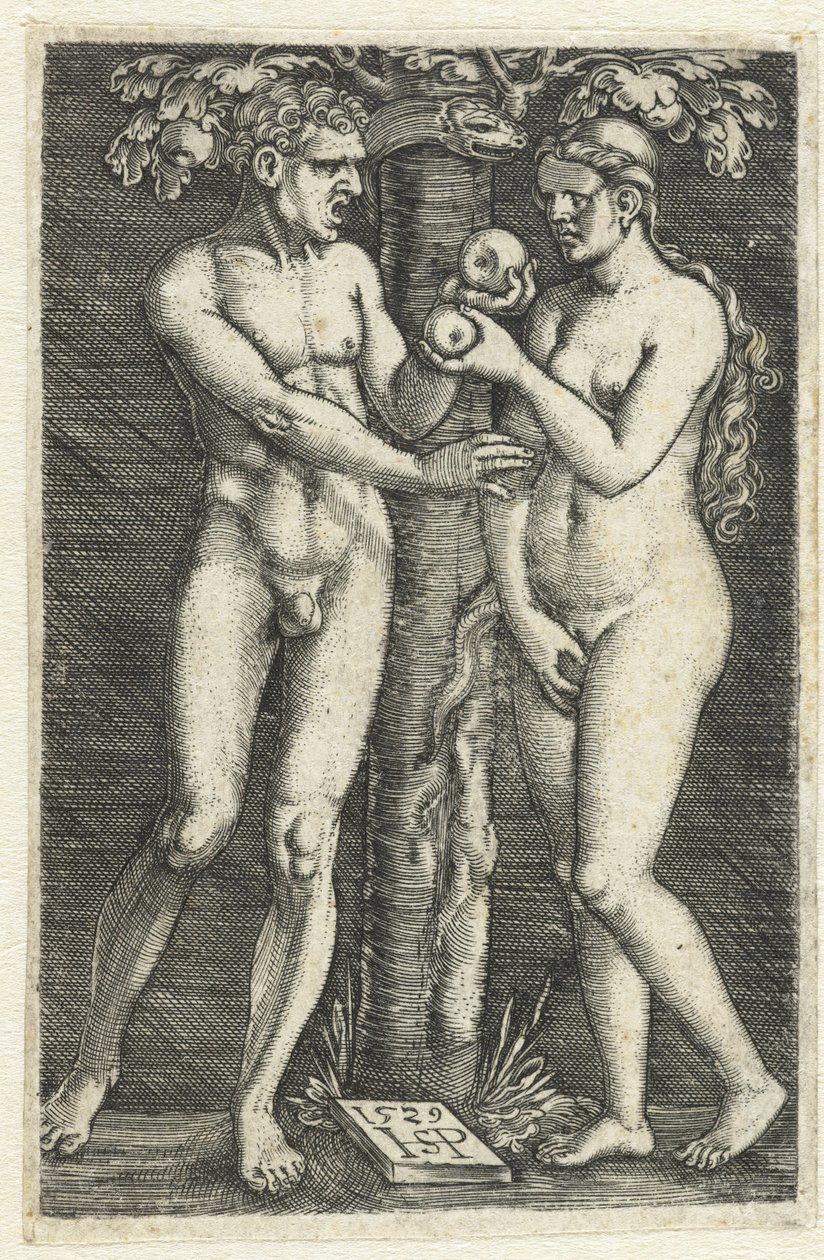 Versuchung von Adam und Eva im Paradies von Hans Sebald Beham