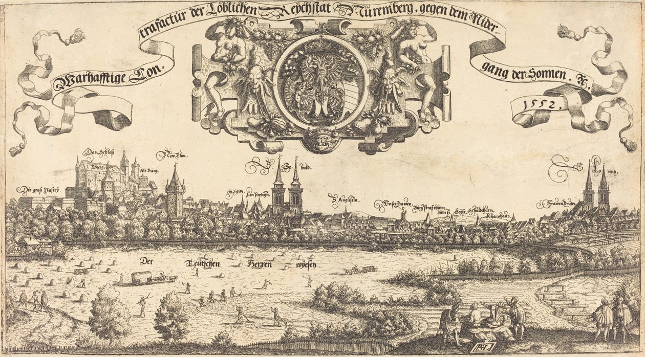 Ansicht von Nürnberg von Westen [mittlerer Abschnitt], 1552 von Hans Sebald Lautensack