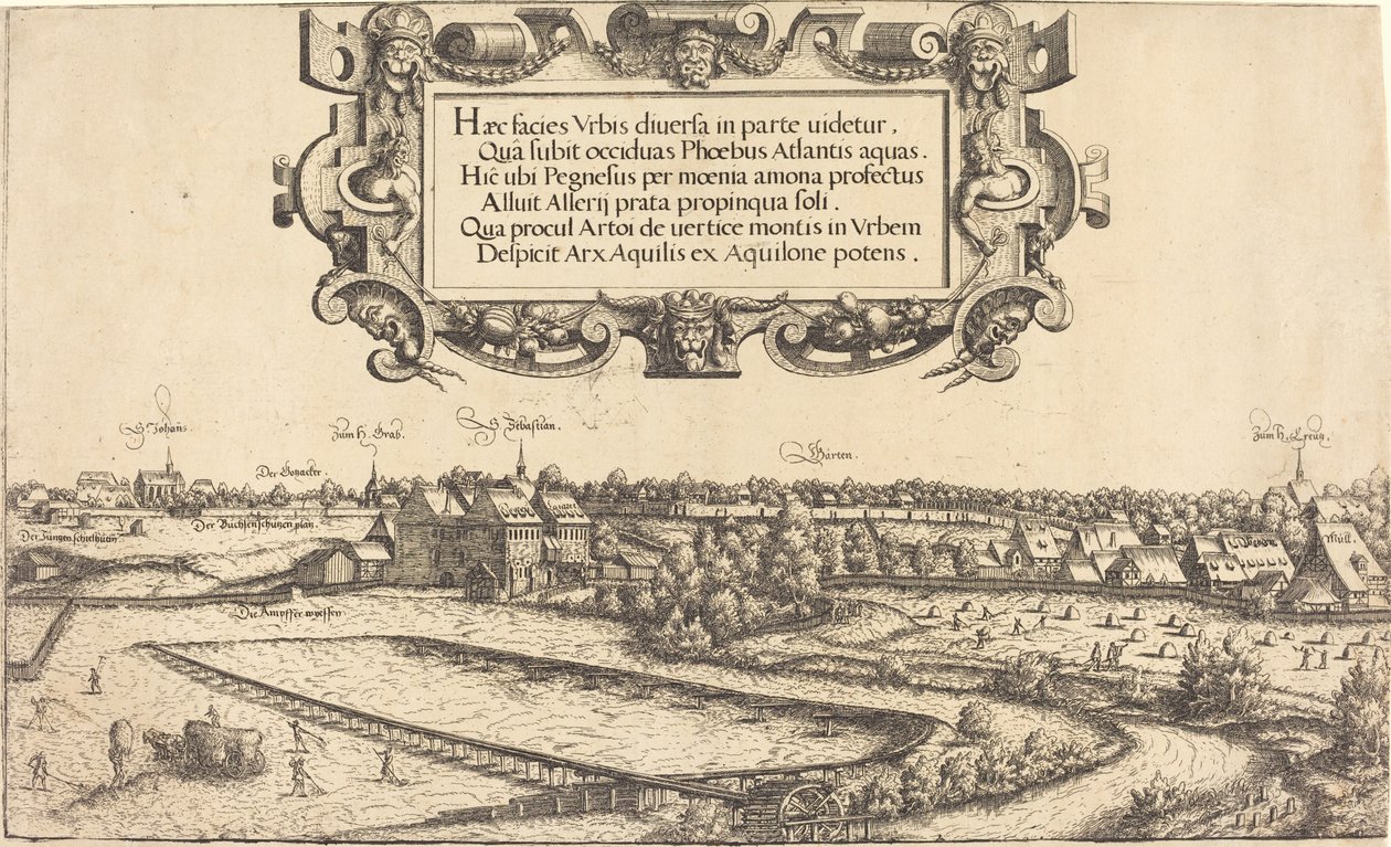 Ansicht von Nürnberg von Westen [linker Abschnitt], 1552 von Hans Sebald Lautensack