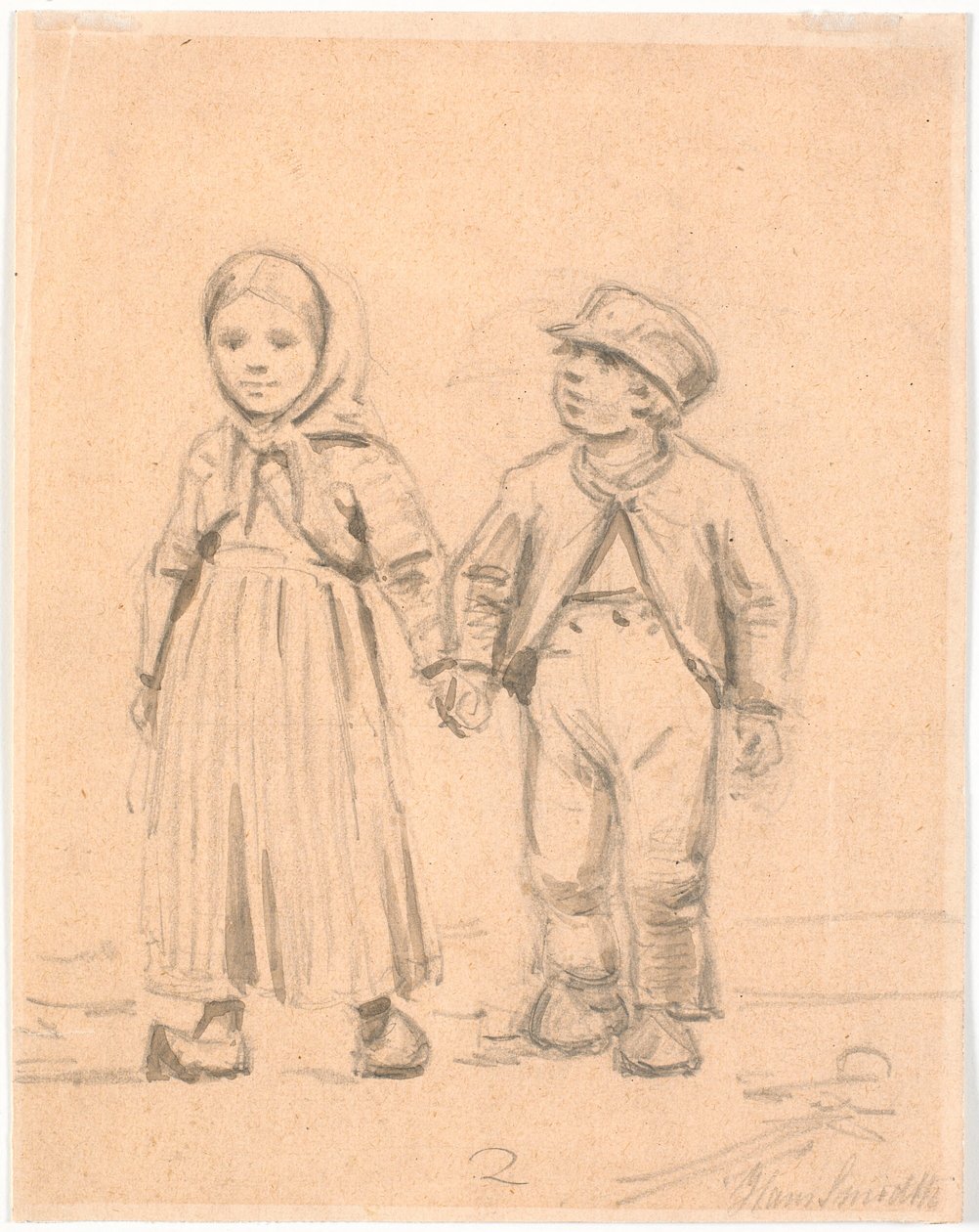 Zwei Bauernkinder von Hans Smidth