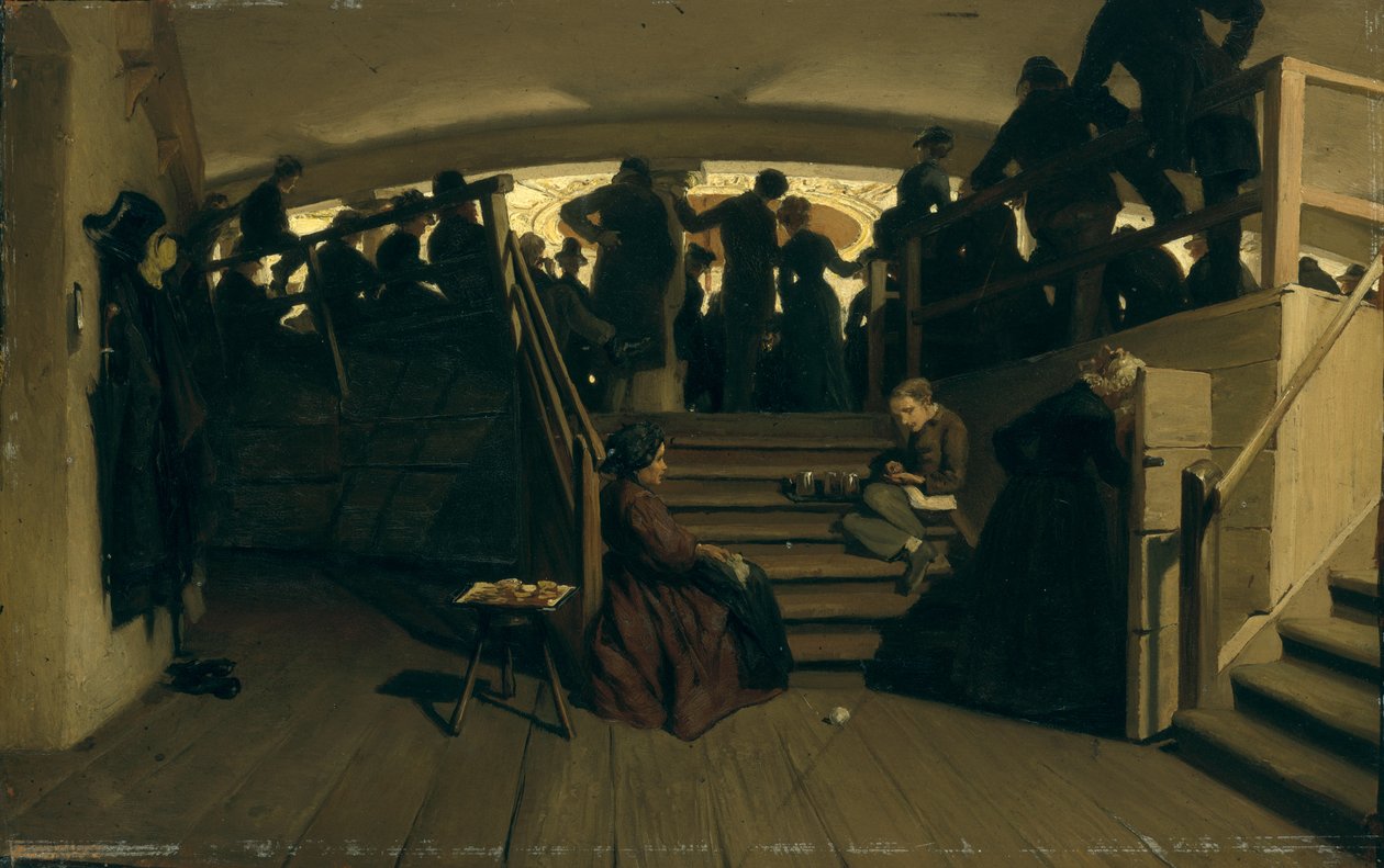 In der Galerie des Hamburger Staatstheaters, ca. 1880 von Hans Speckter