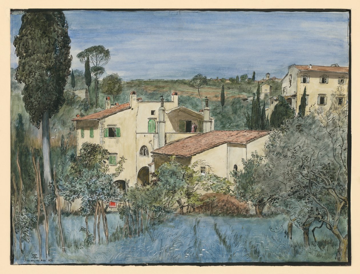 Eine Villa am Rande von Florenz von Hans Thoma
