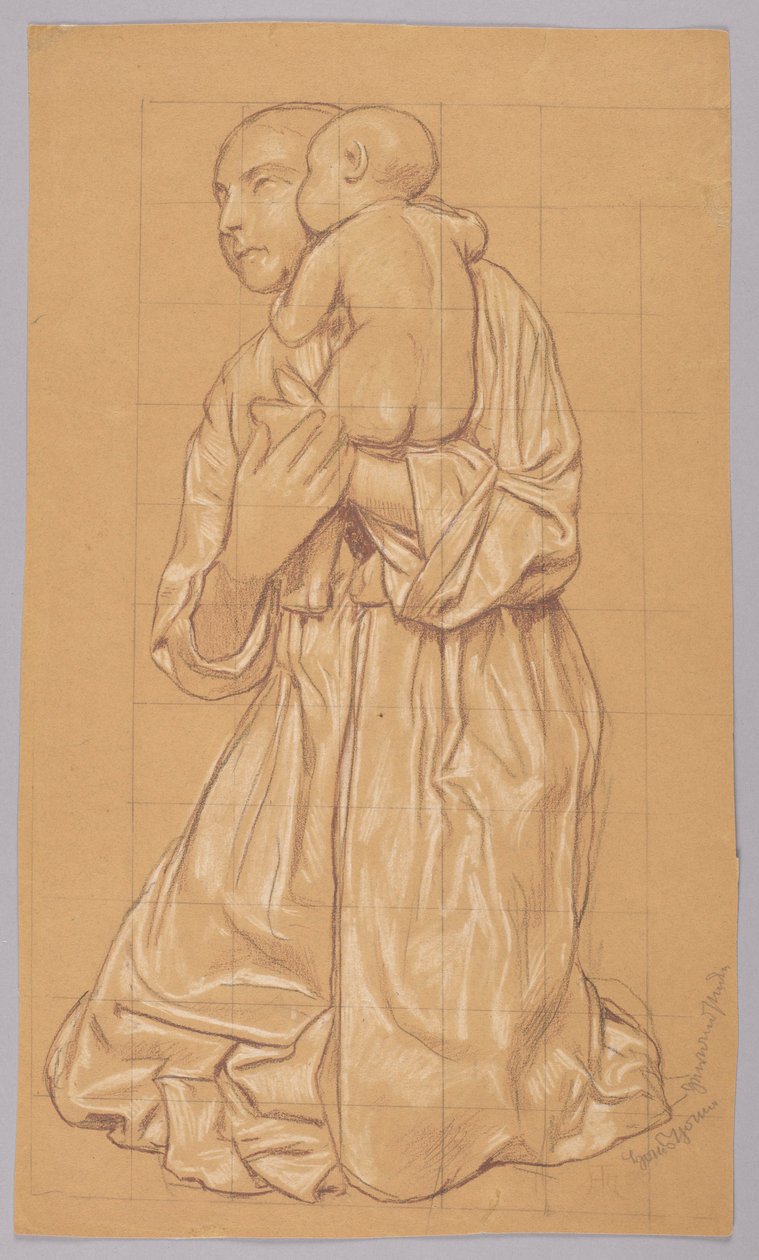 Frau mit Kind auf dem Arm von Hans Thoma