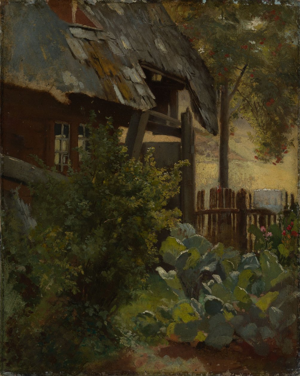Kohlgarten mit Hausecke von Hans Thoma