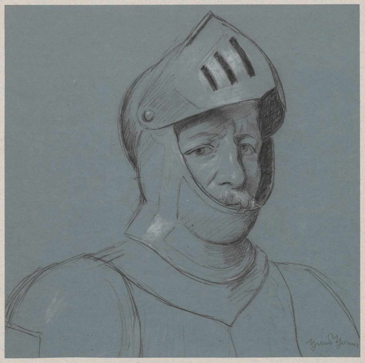 Büste eines Ritters in Rüstung von Hans Thoma