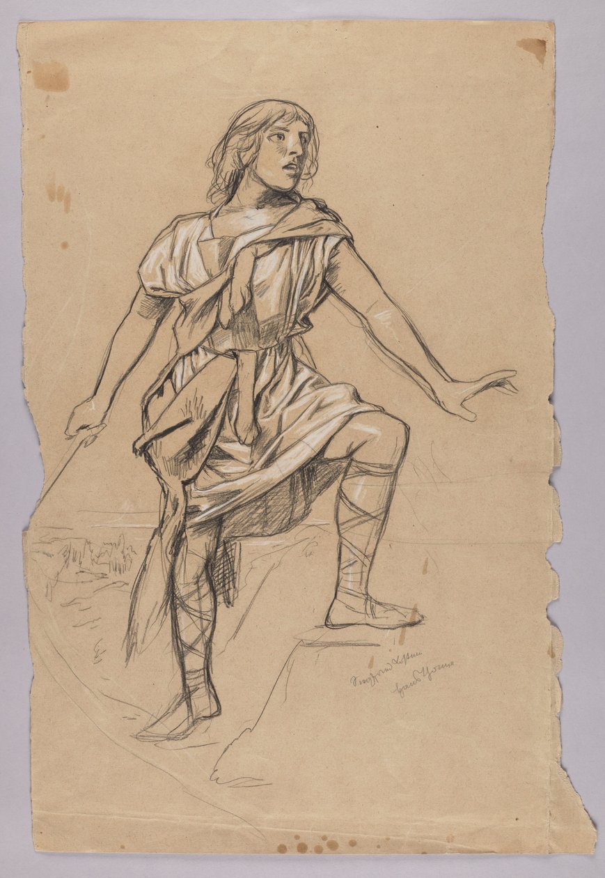 Projekt des Kostüms von Siegfried von Hans Thoma