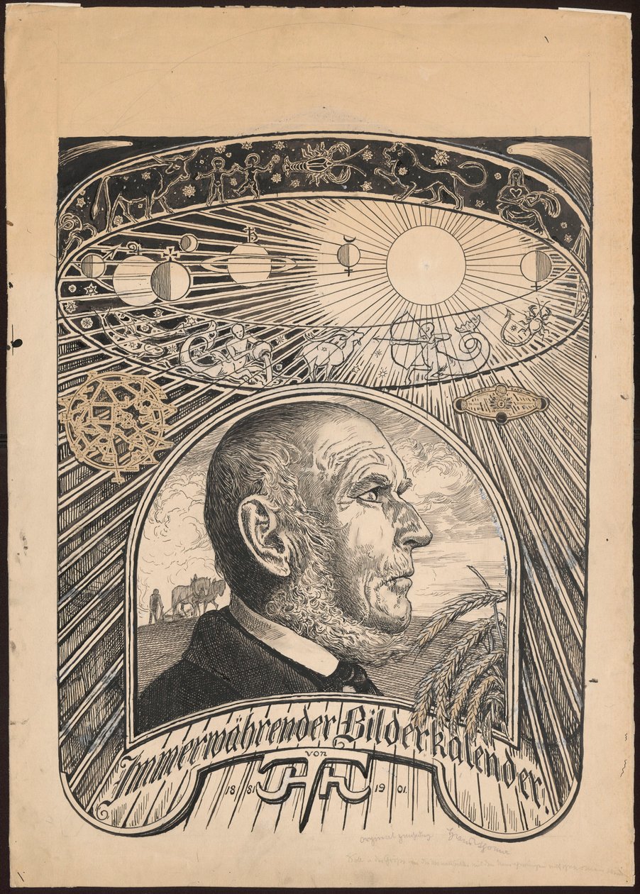 Projekt für das Cover von "Ewiger Kalender in Bildern" von Hans Thoma