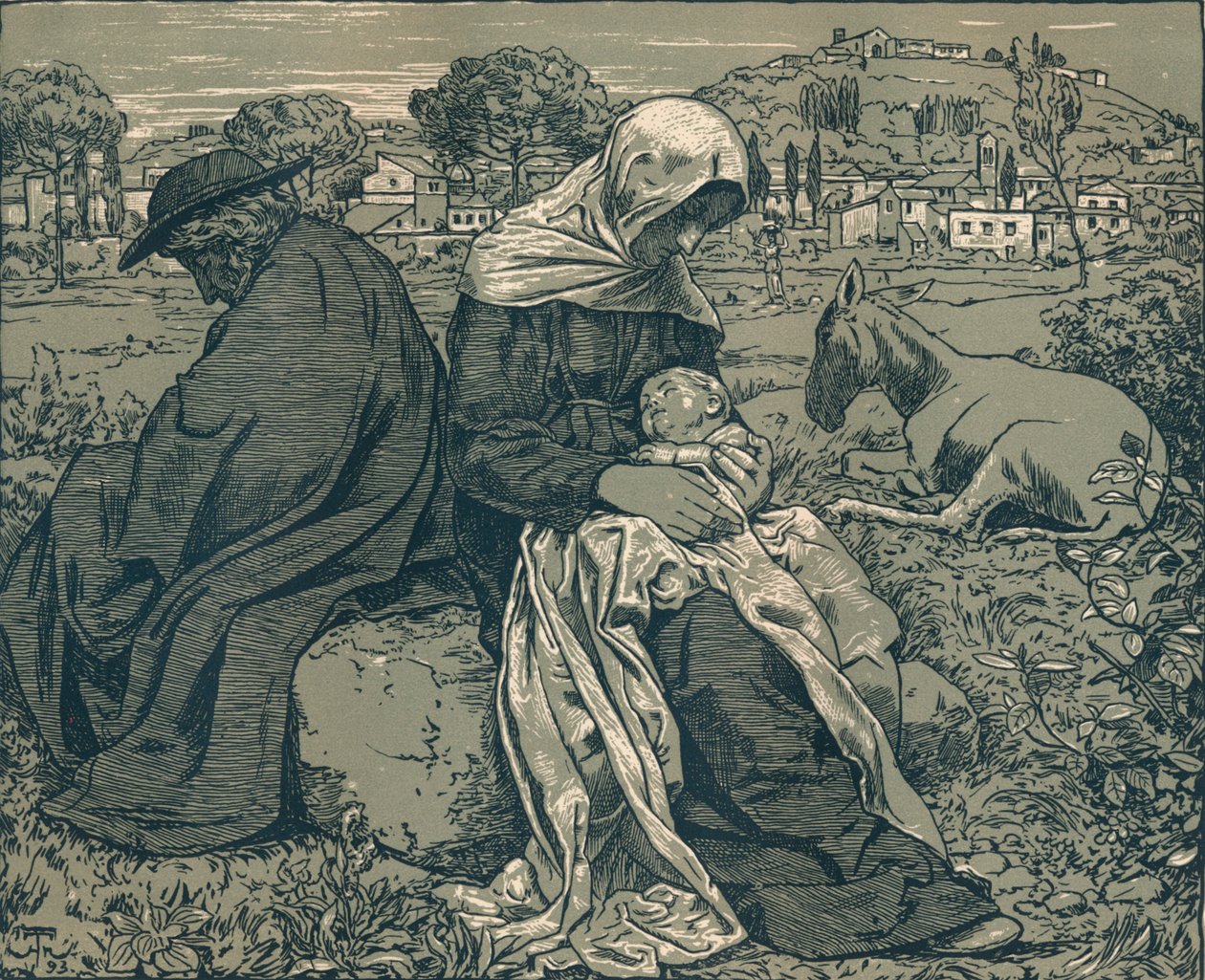 Ruhe während der Flucht nach Ägypten, um 1897 von Hans Thoma