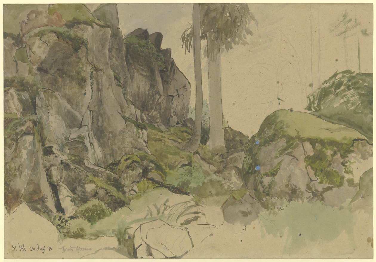 Felsen bei St. Blasius, Schwarzwald von Hans Thoma