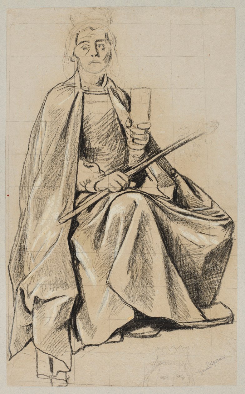 Studie zur Figur des Königs Gambrinus von Hans Thoma