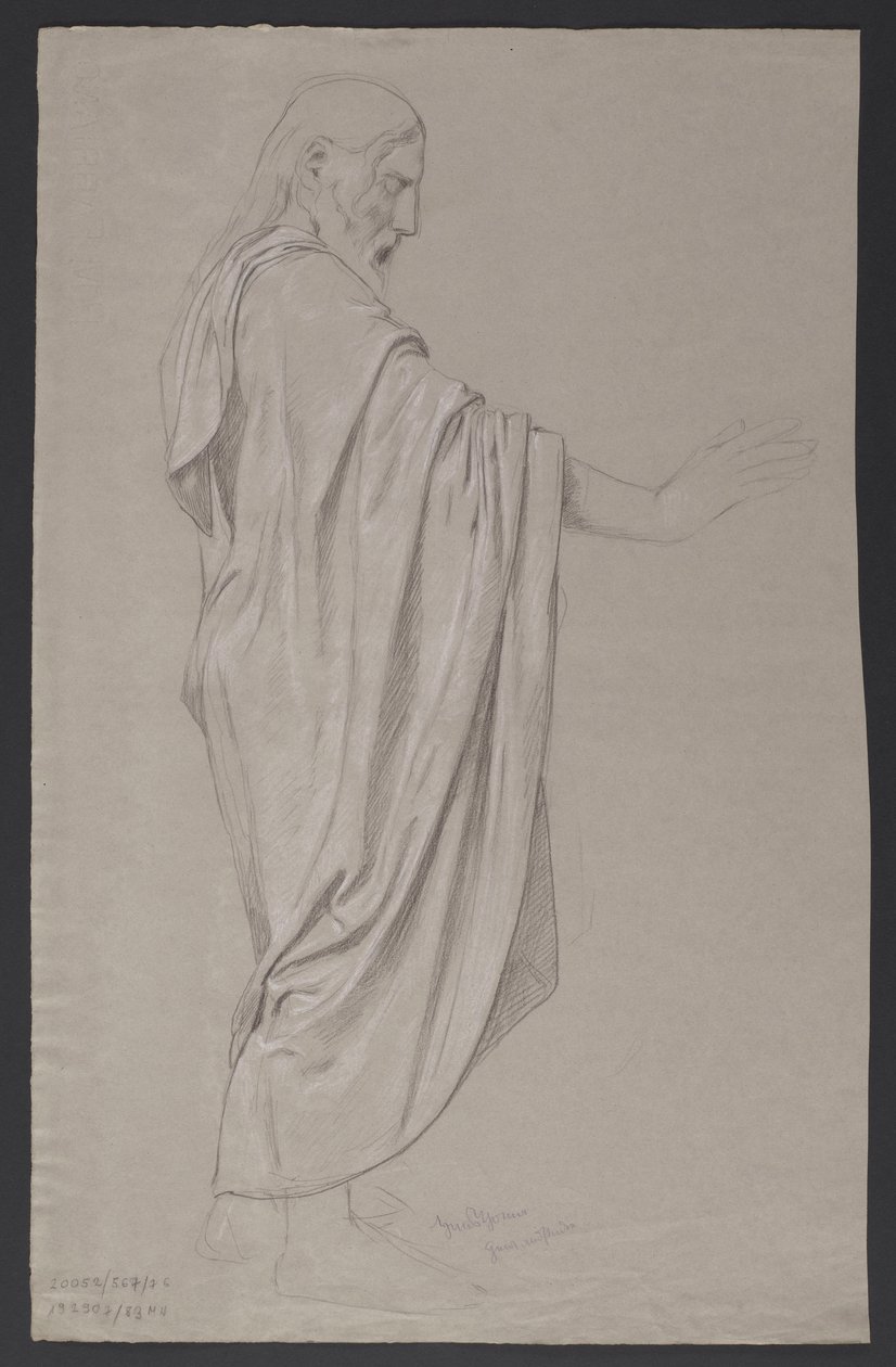 Skizze der Figur Christi von Hans Thoma