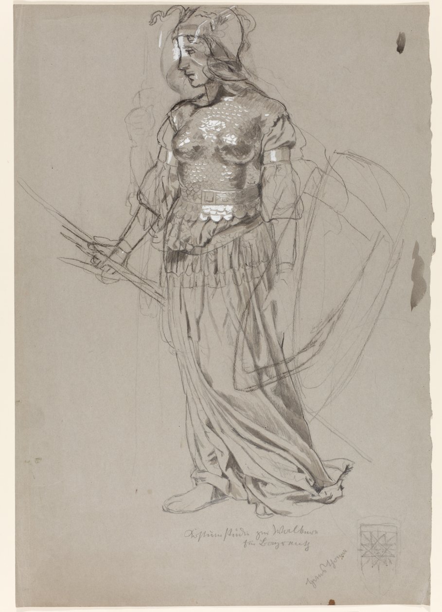 Walküre (Kostümstudie für Bayreuth) von Hans Thoma