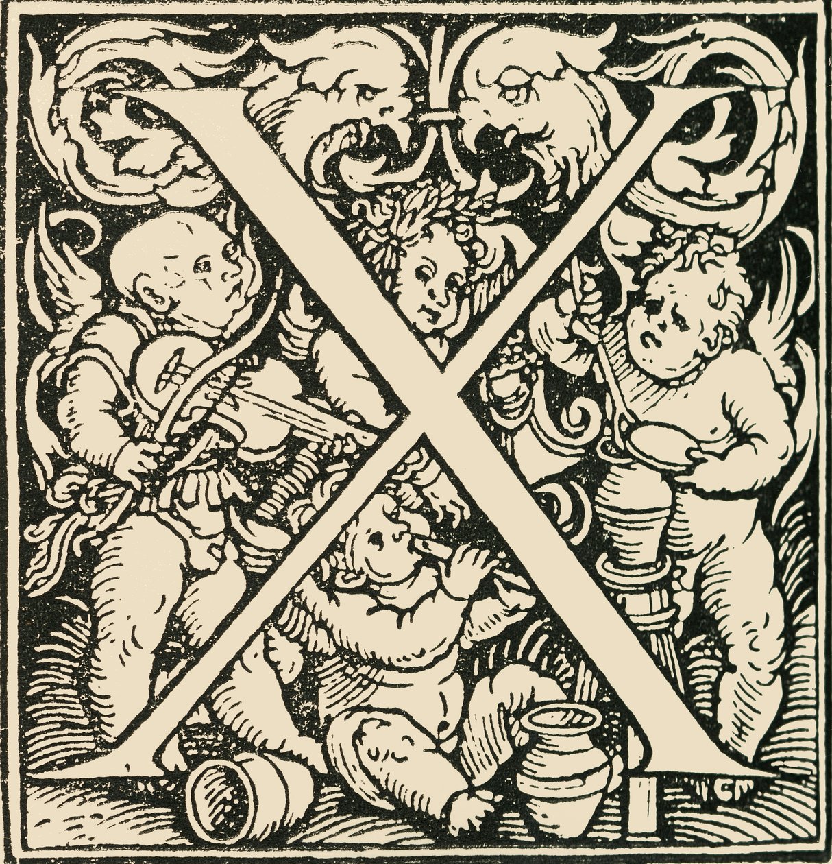 X - Ein Alphabet von Hans Weiditz, um 1520-1521, 1908 von Hans Weiditz
