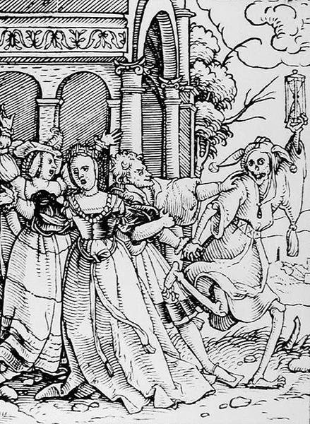 Tod und der Höfling, aus Der Totentanz, graviert von Hans Lutzelburger, ca. 1538 von Hans after Holbein the Younger